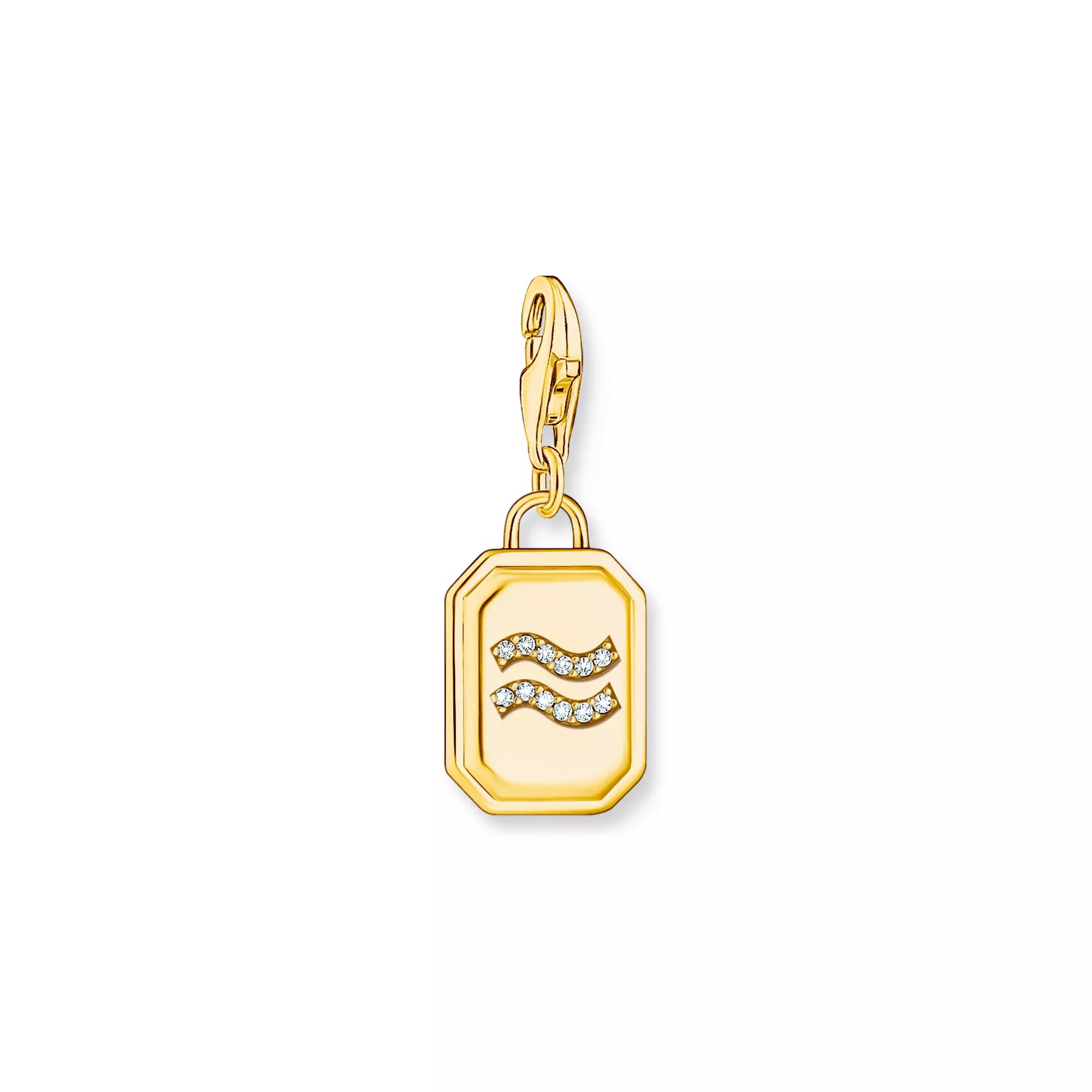 Thomas Sabo Charm-Anhänger - Sternzeichen Wassermann - Silber Gelbgold verg. & Zirkonia