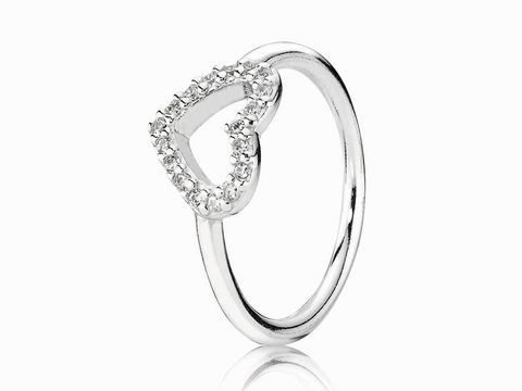 PANDORA 190861CZ-56 Silber Ring - Herz der Liebe - Zirkonia - Silber - Gr. 56