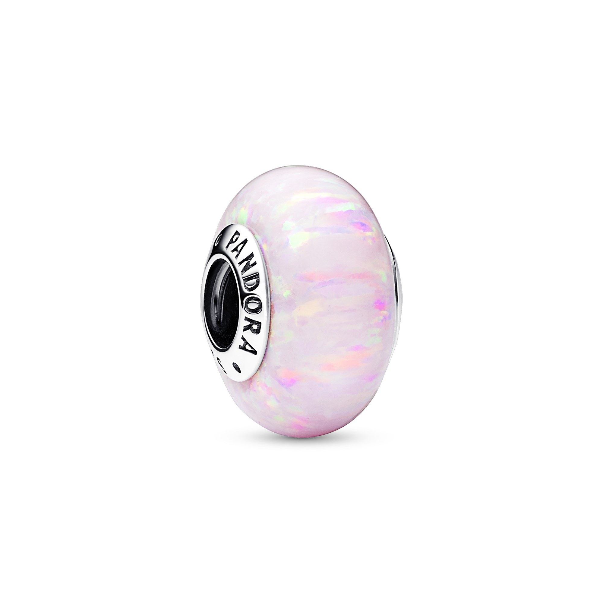 Pandora Schillerndes Rosafarbenes Charm - Sterling Silber - Synthetic Opal Pink