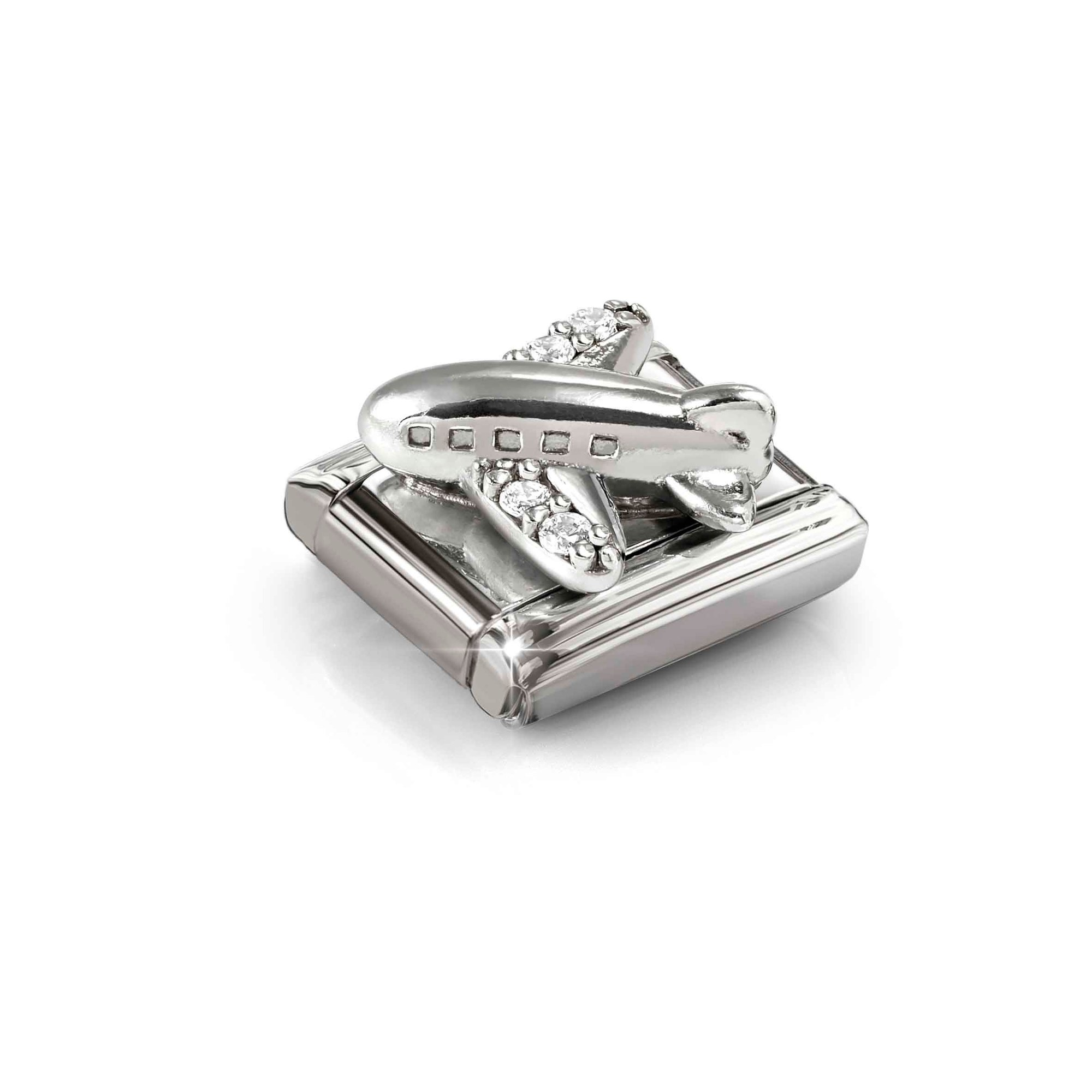 Nomination Composable Classic Charm Flugzeug - Edelstahl, Sterling Silber, Zirkonia – Ansicht 4