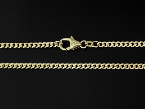 Goldkette 750 Panzerkette, 60 cm lang, Drahtstärke 8, hergestellt von Juwelier Harnisch, ideal für modische Akzente, über 55 cm auch für individuelle Anpassungen geeignet.
