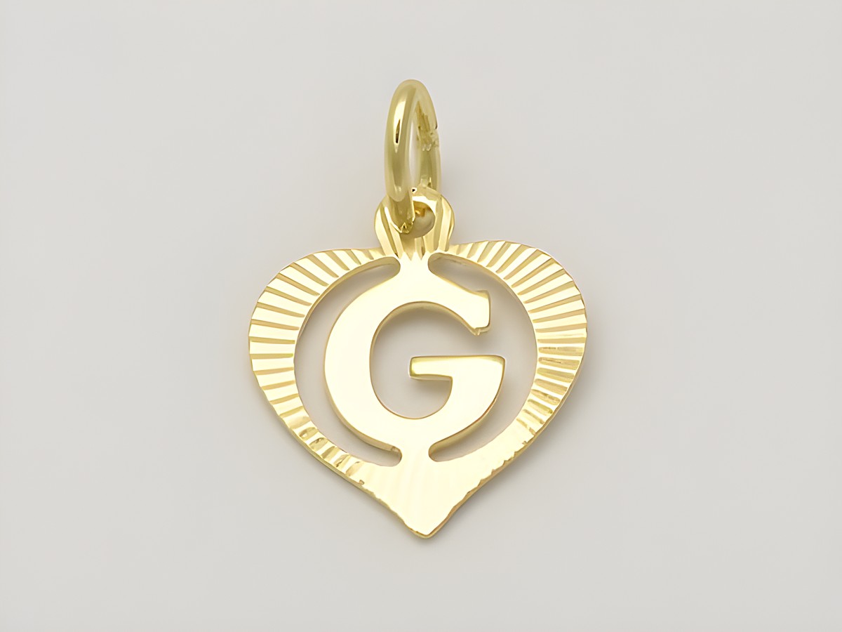 Herz Buchstabe G Gold Anhänger 333 Gold diamantiert Hersteller Juwelier Harnisch Buchstabe G. Ideal als persönliches Schmuckstück oder Geschenk.