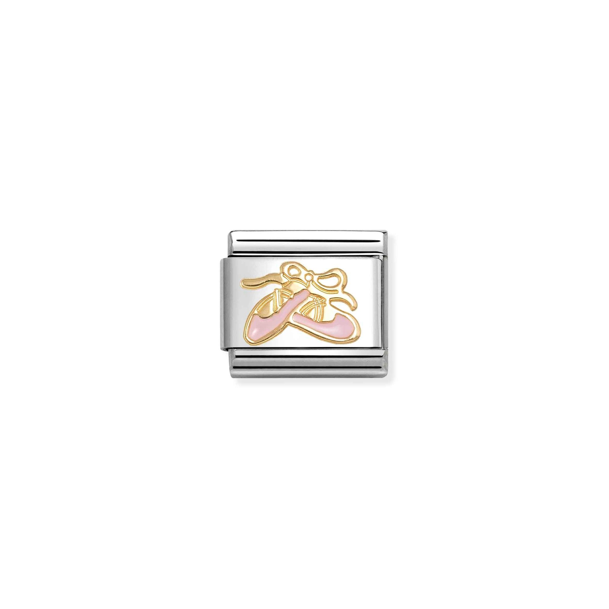 Nomination Composable Classic Charm Ballettschuhe - Edelstahl, Gold 750 Gelbgold, Emaille – Ansicht 2