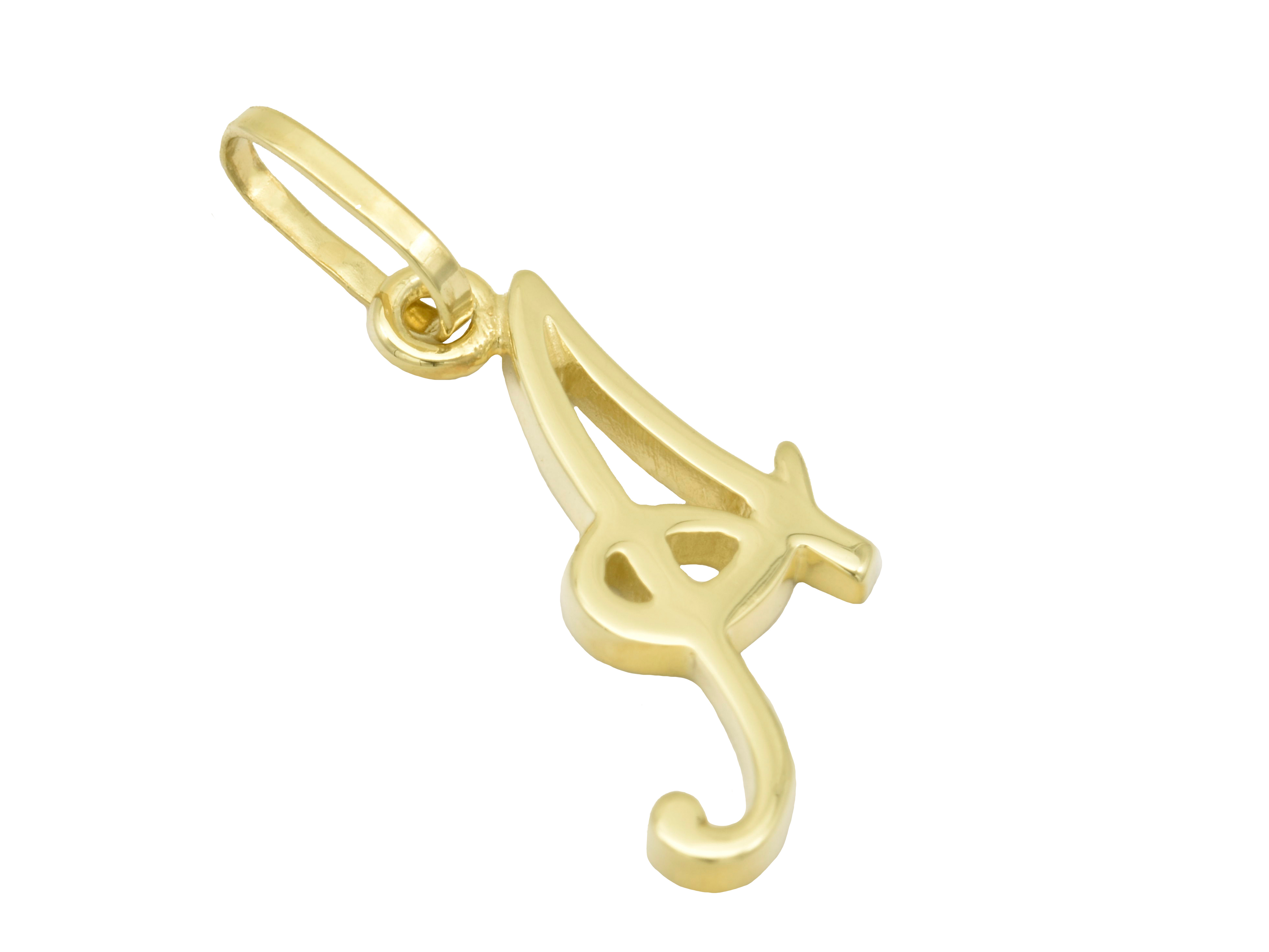 Buchstaben Anhänger A aus Gelbgold 333, poliert, von Juwelier Harnisch, elegant und stilvoll, ideal als persönliches Schmuckstück oder Geschenk.