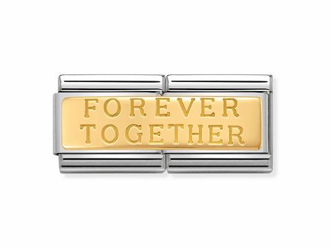 Kompositionsstück von Nomination, Modell 030710 02 Composable DOUBLE Classic mit der Gravur Forever together, in einer Kombination aus Silber und Gold gefertigt.