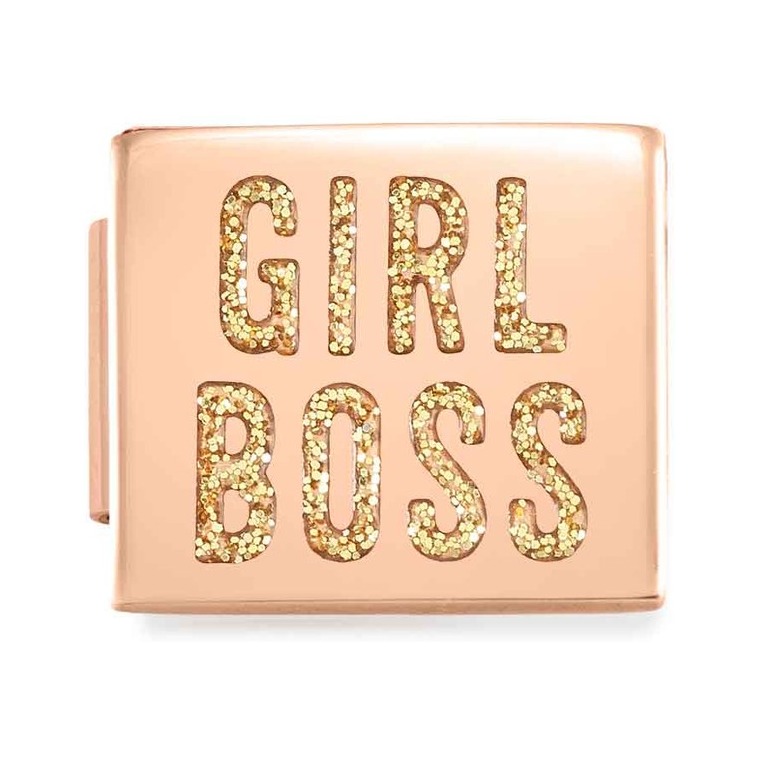 Nomination Classic GLAM Link Edelstahl mit Emaille Roségold - GIRL BOSS