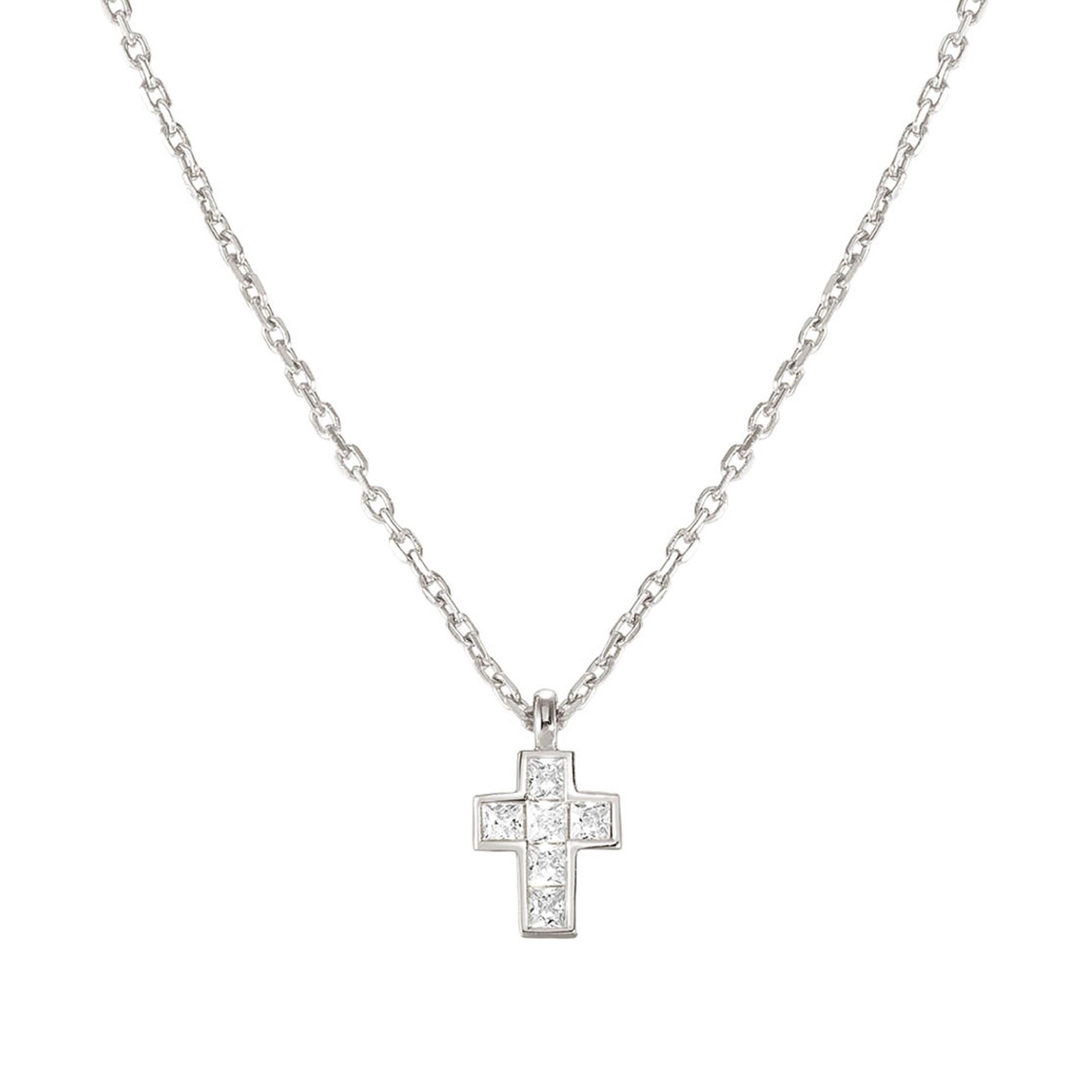 Nomination Carismatica kl. Kreuz Collier - Silber rhodiniert - Zirkonia Weiß - 38 - 44 cm