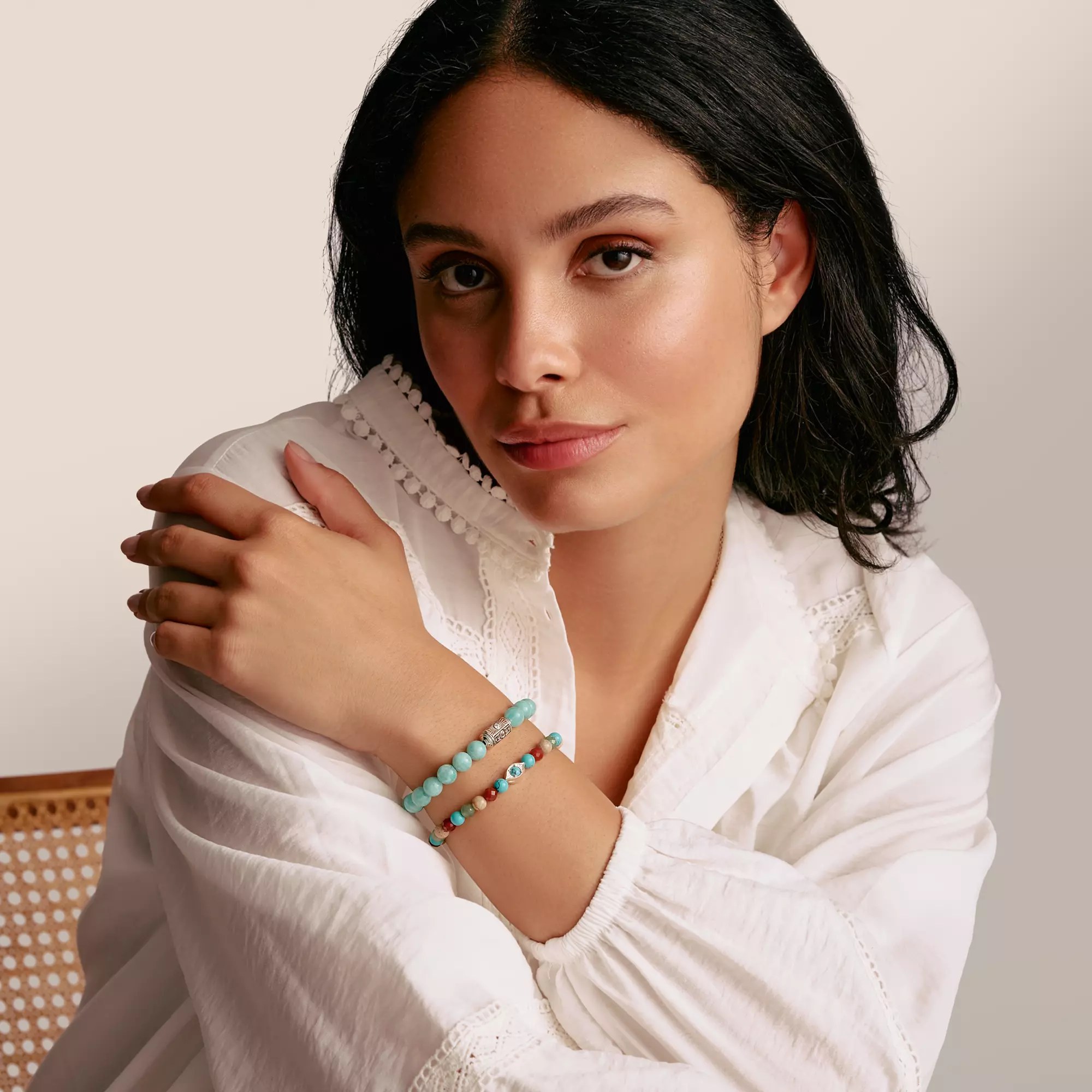 Thomas Sabo ELYNDRA Armband - 17 cm - Sterling Silber recy. - geschwärzt & Zirkonia - türkis – Ansicht 4