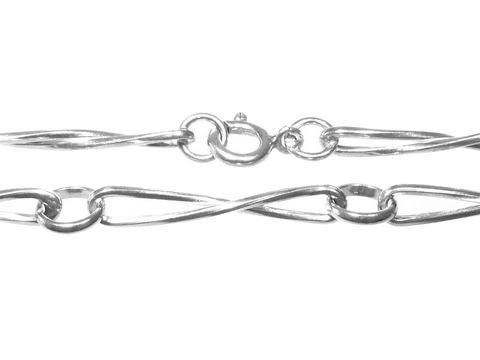 Lange Silberkette - Einzelstück - Designerschmuck von Juwelier Harnisch mit einem eleganten Mittelteil, ideal als Collier für besondere Anlässe.