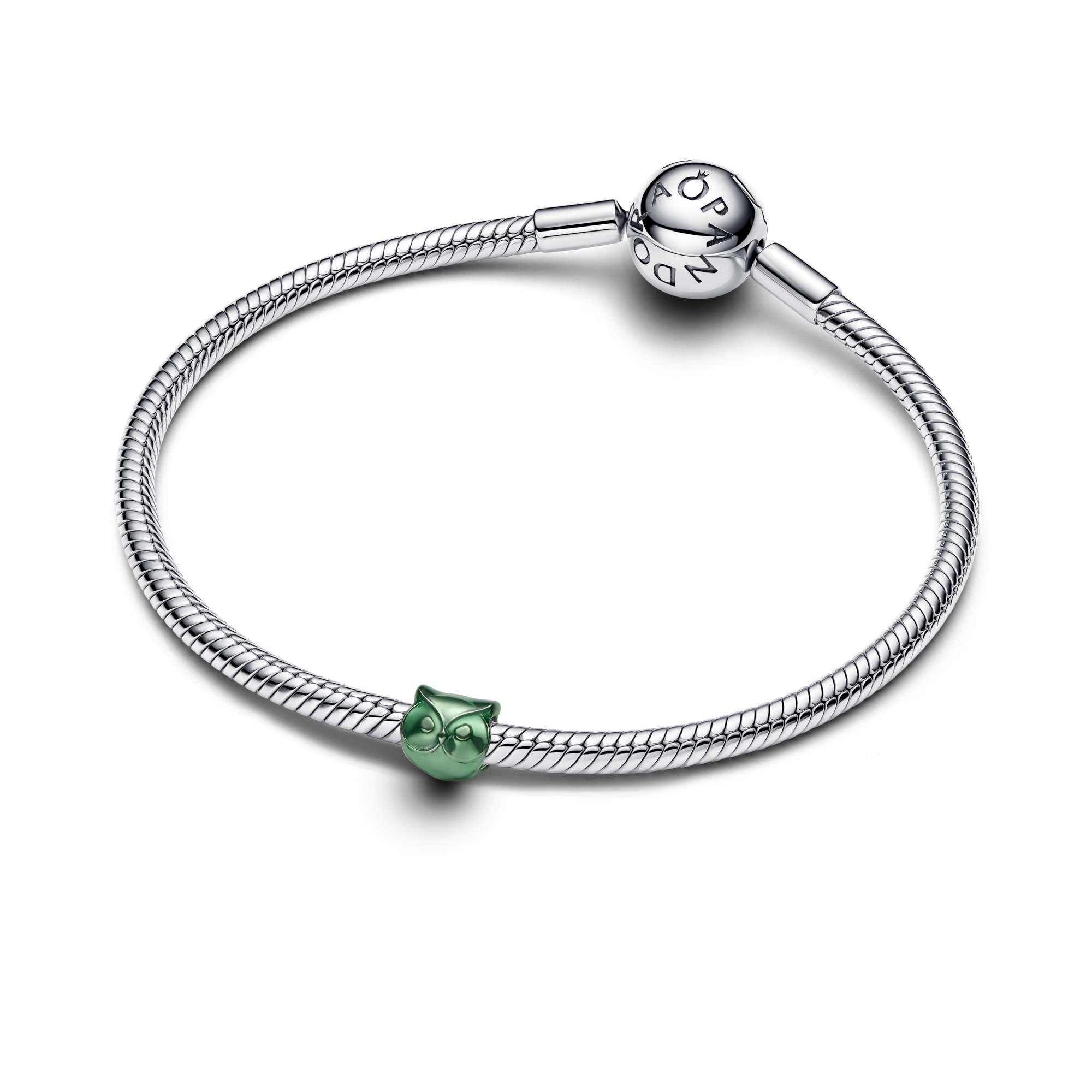 Pandora Grüne Eule Mini-Charm - Sterling Silber - Emaille Grün – Ansicht 3