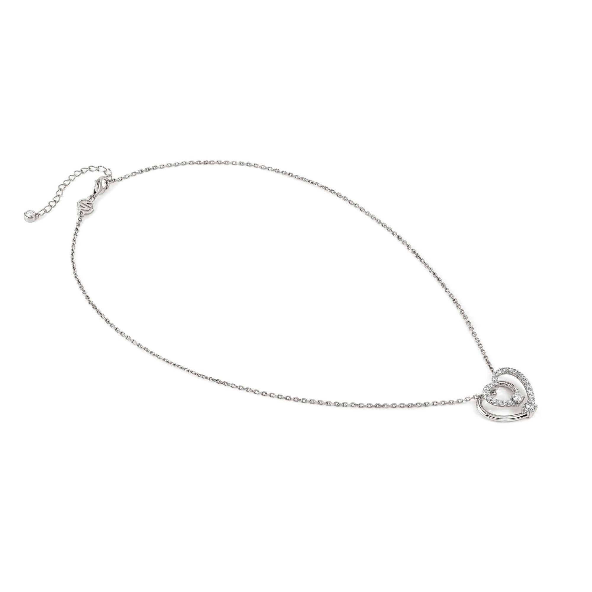 Nomination Halskette CosmicLove in Silber mit Herzen und Cubic Zirkonia – 40–44 cm