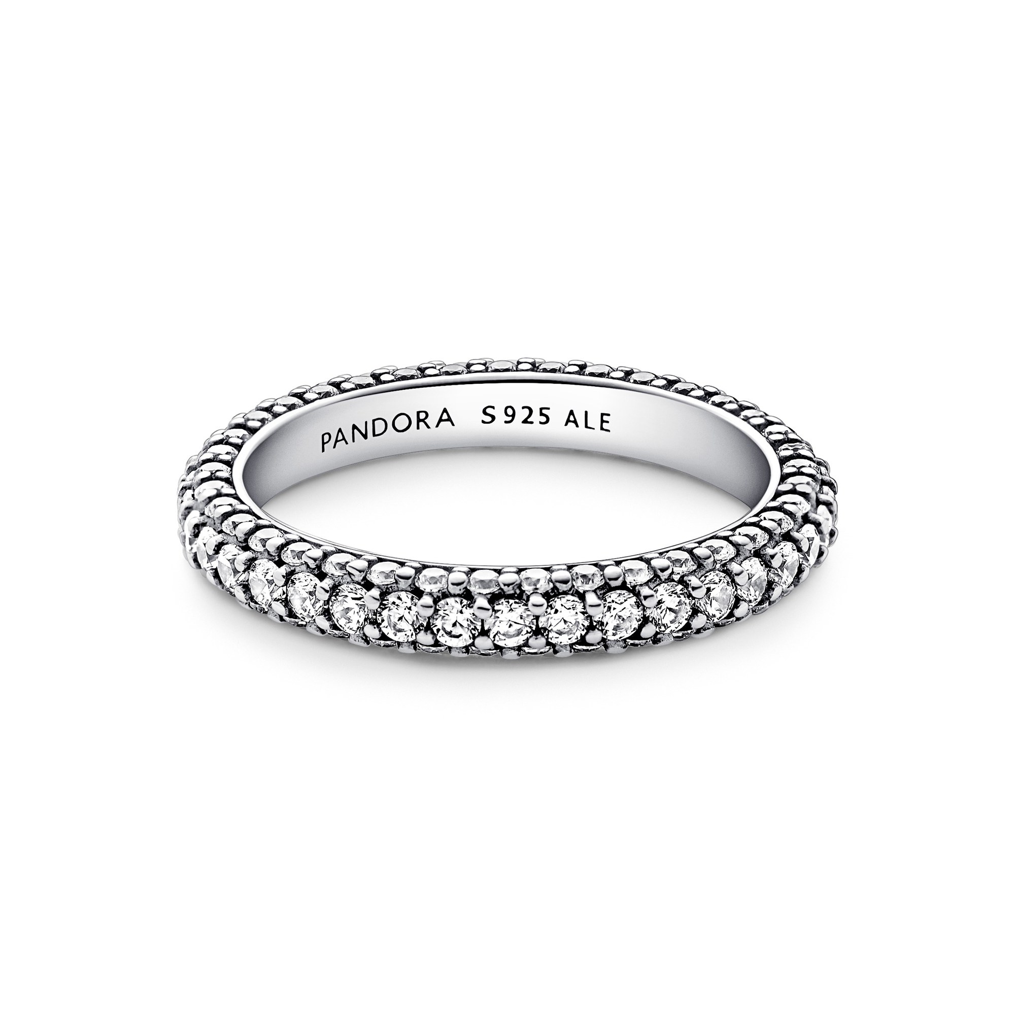 Pandora Einreihiger Pavé Ring - Sterling Silber Ansicht 2 – Ansicht 2