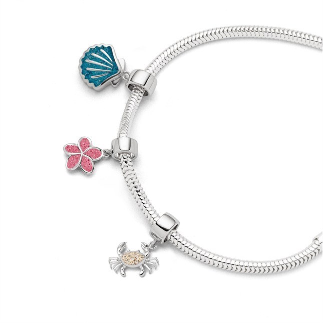 DUR Charm Muschel Steinsand Blau - Sterling Silber - Steinsand – Ansicht 2