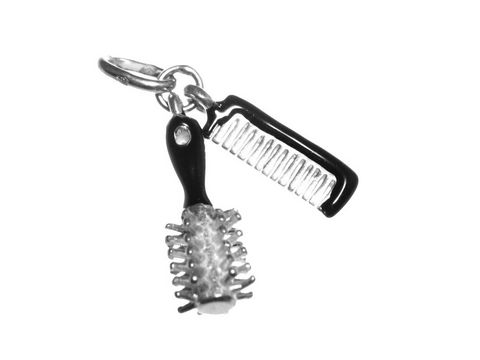 Kamm und Bürste aus Sterling Silber, hochwertig verarbeitet, idealer Fanartikel für Friseure von Juwelier Harnisch, stilvoll und originell.