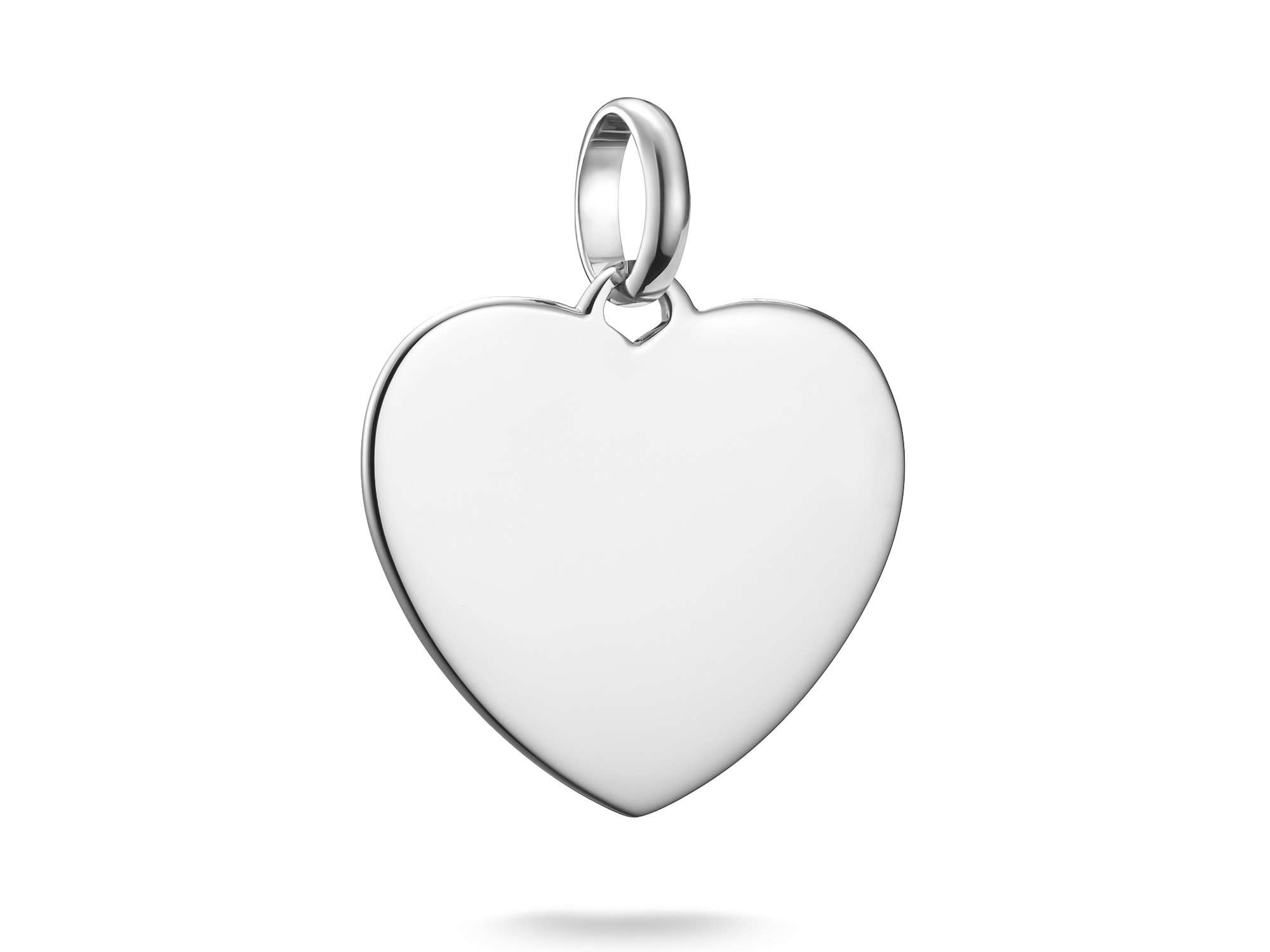 Charm von Thomas Sabo in Herzform, groß, aus Silber, mit Öse, ideal zum Personalisieren oder Verschenken, für den Charm Club CONNECT, Größe 19 mm.