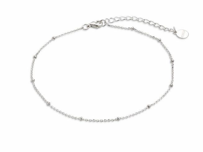Xenox Sterling Silber Fußkette XS3546 mit einer Länge von 26 cm, elegantes Füßkettchen mit filigranen Details und praktischem Karabinerverschluss, ideal für jeden Anlass.
