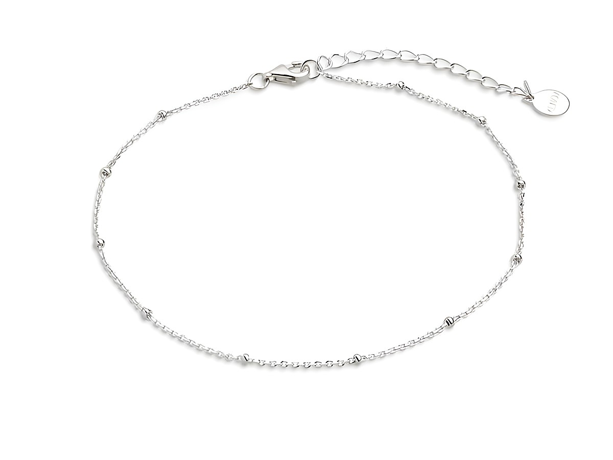 Xenox Sterling Silber Fußkette XS3546 mit einer Länge von 26 cm, elegantes Füßkettchen mit filigranen Details und praktischem Karabinerverschluss, ideal für jeden Anlass.