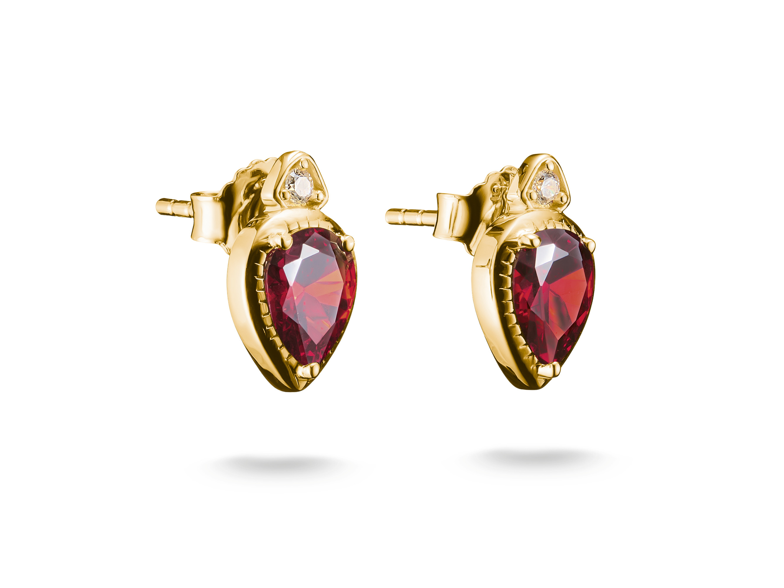 Thomas Sabo H2333-414-10 ELYNDRA Ohrringe - 750/- Gold auf Silber & Zirkonia - Rot