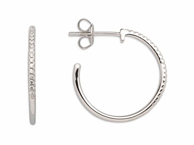 Xenox Sterling Silber Ohrringe XS3524 in Form von Creolen mit funkelndem Design und klassischem Verschluss, eleganter Ohrschmuck für jeden Anlass.