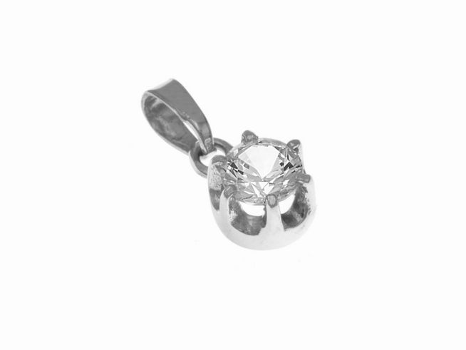 303124-0 Anhänger aus Sterling Silber mit poliertem, funkelndem Bergkristall, Hersteller Juwelier Harnisch. Elegant und zeitlos, ideal als Schmuckständer oder für hochwertigen Schmuck.