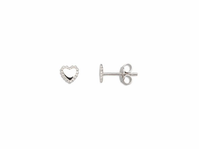 Xenox Sterling Silber Ohrringe XS3535 - LOVE STORY-OS - Herz, zarte Herzform mit Struktur, glänzendes Silber, ideales Accessoire für romantische Anlässe, hochwertiger Ohrschmuck.