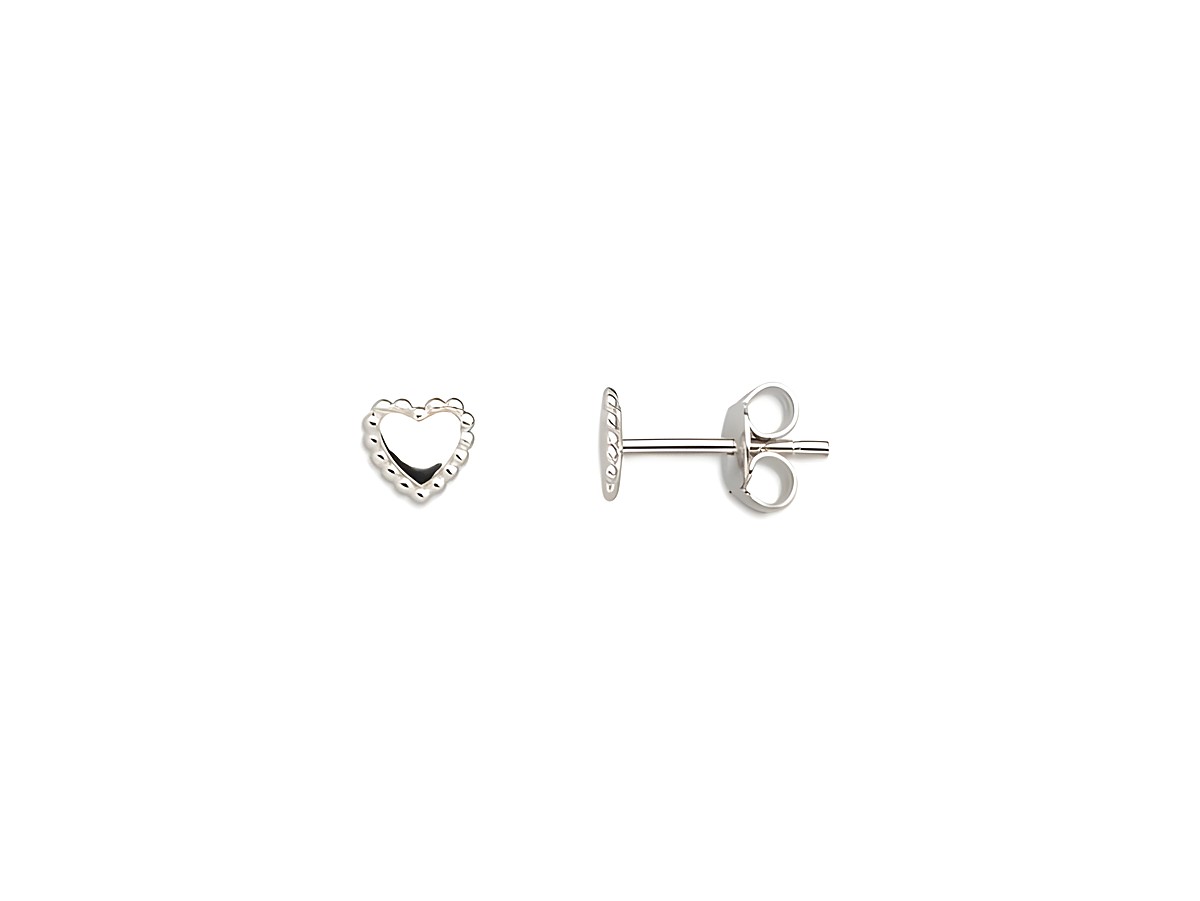 Xenox Sterling Silber Ohrringe XS3535 - LOVE STORY-OS - Herz, zarte Herzform mit Struktur, glänzendes Silber, ideales Accessoire für romantische Anlässe, hochwertiger Ohrschmuck.