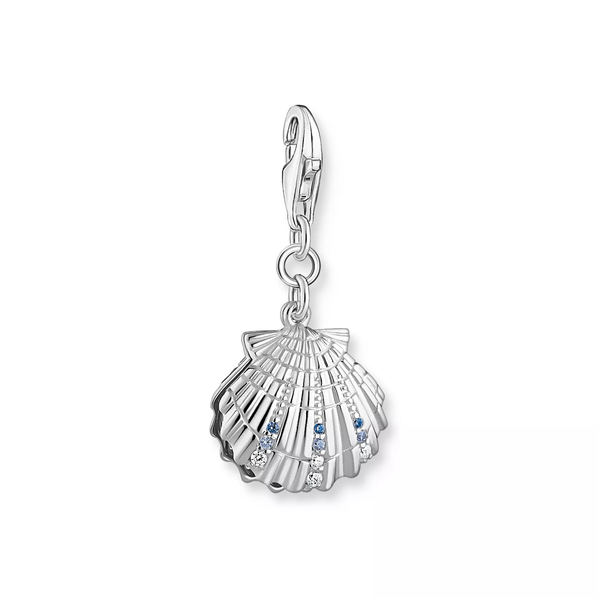 Thomas Sabo charm Muschel - Sterling Silber geschw. - Glas-Keramik Stein - synth. Spinell