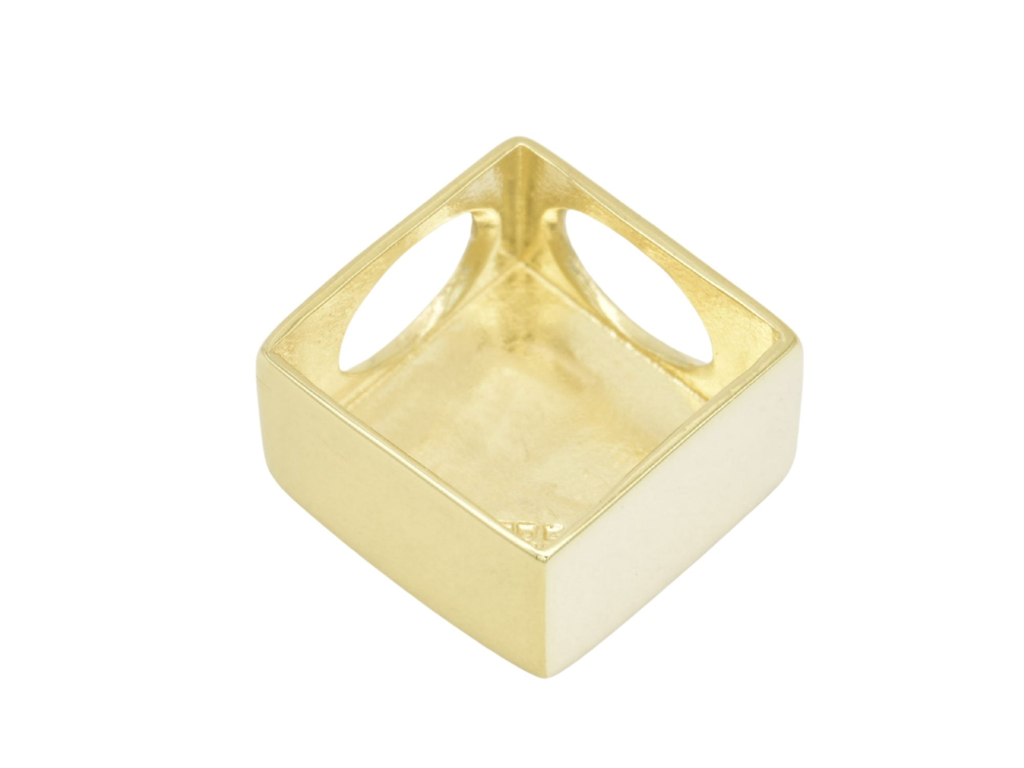 Anhänger Quadrat 8 mm - Sterling Silber - Gelbgold Vergoldung