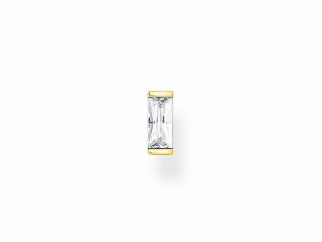 Ohrstecker von Thomas Sabo aus Sterling Silber vergoldet mit Zirkonia in weiß, elegantes Design, ideal für besonderen Anlass oder Alltag, zeitlos und schick.