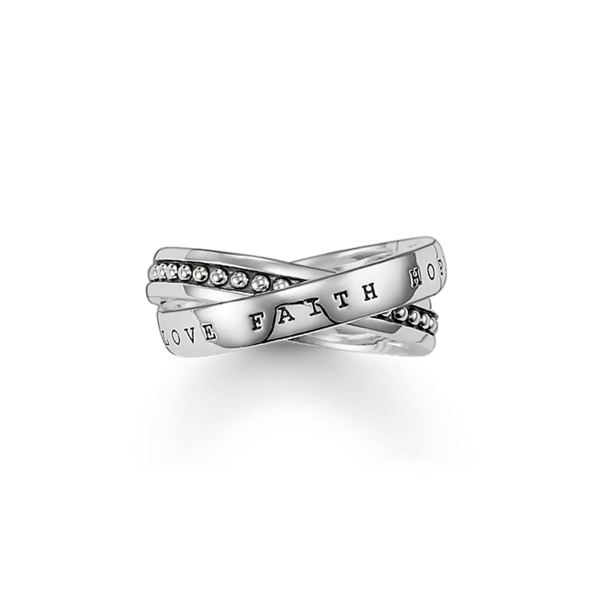 Thomas Sabo Mehrfachring Glaube, Liebe, Hoffnung – Silber