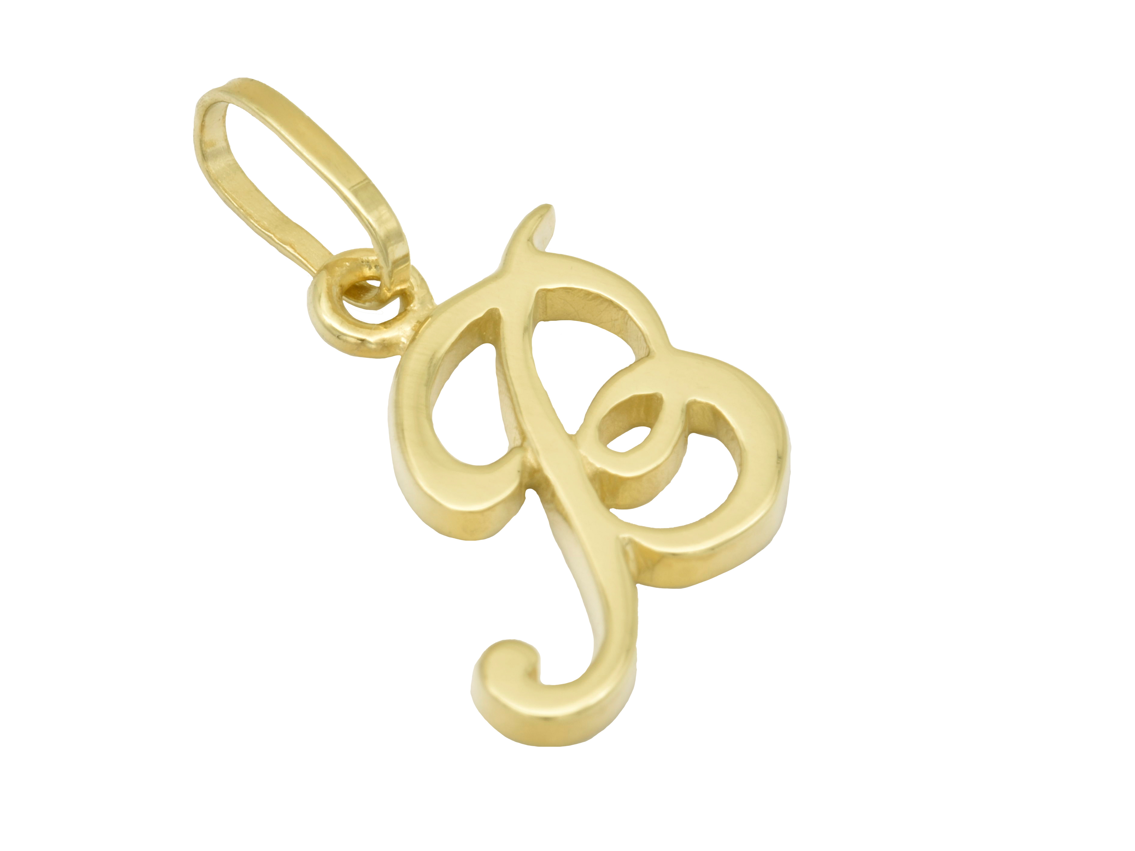 Buchstaben Anhänger B aus Gelbgold 585, poliert, Hersteller Juwelier Harnisch, stilvolles Design und hochwertige Verarbeitung, ideal als Schmuckstück oder Geschenk.