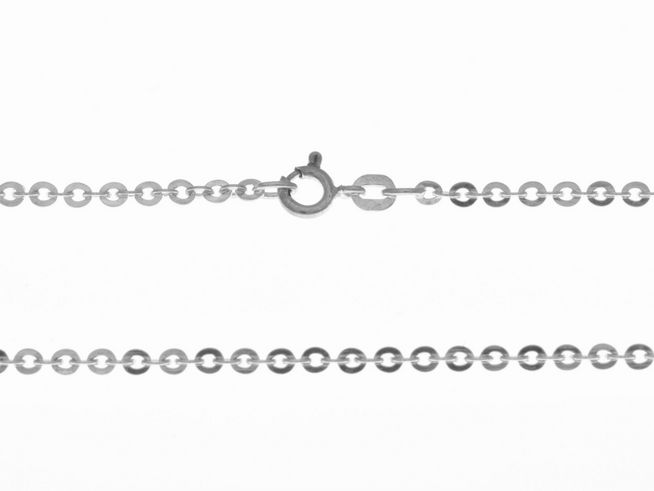 Silber Kette mit Anker Muster, Länge 41,5 cm und Durchmesser 1,6 mm, hergestellt von Juwelier Harnisch, besitzt einen dünnen Anker Stil und einen praktischen Karabinerverschluss.