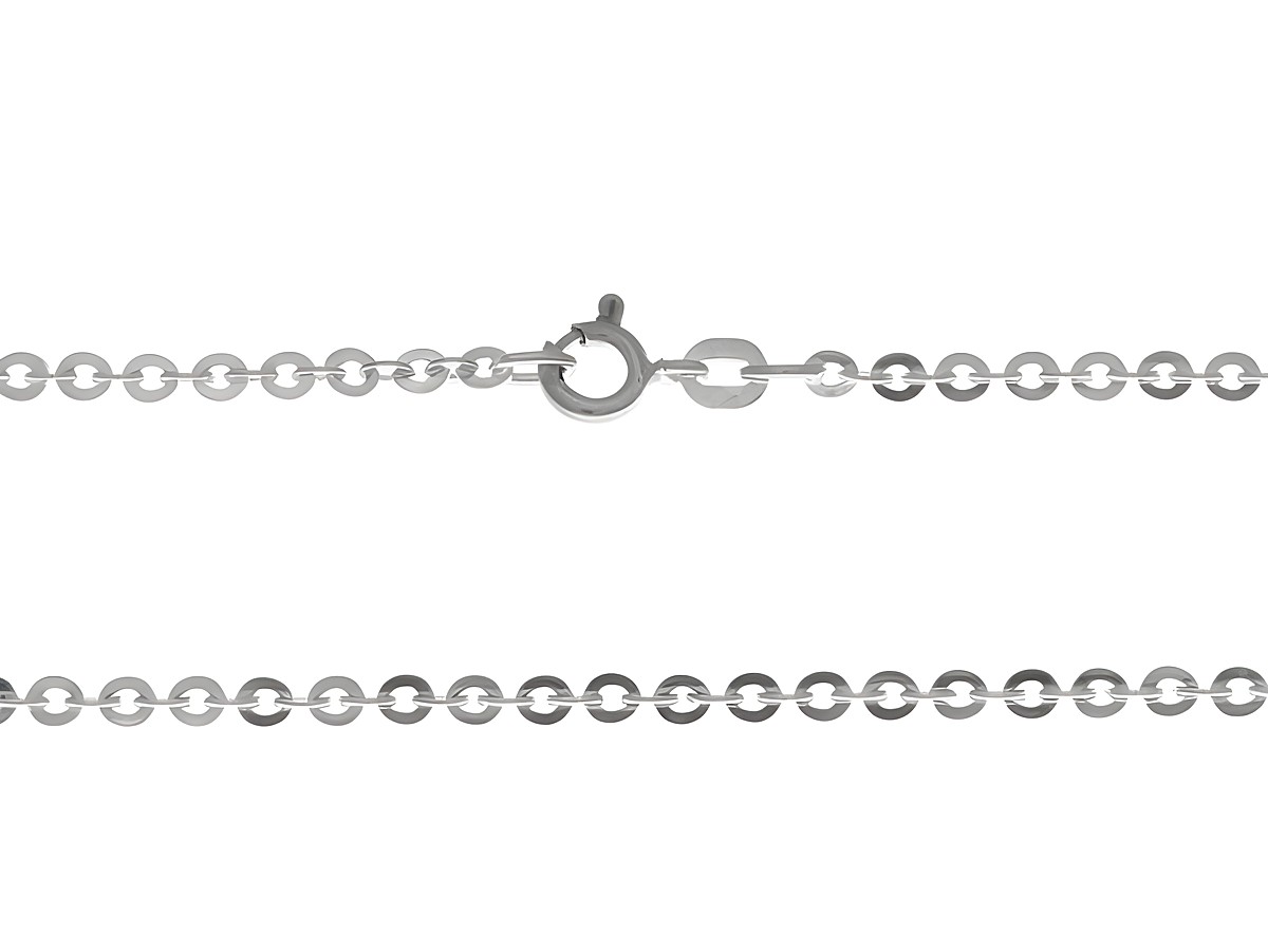 Silber Kette mit Anker Muster, Länge 41,5 cm und Durchmesser 1,6 mm, hergestellt von Juwelier Harnisch, besitzt einen dünnen Anker Stil und einen praktischen Karabinerverschluss.