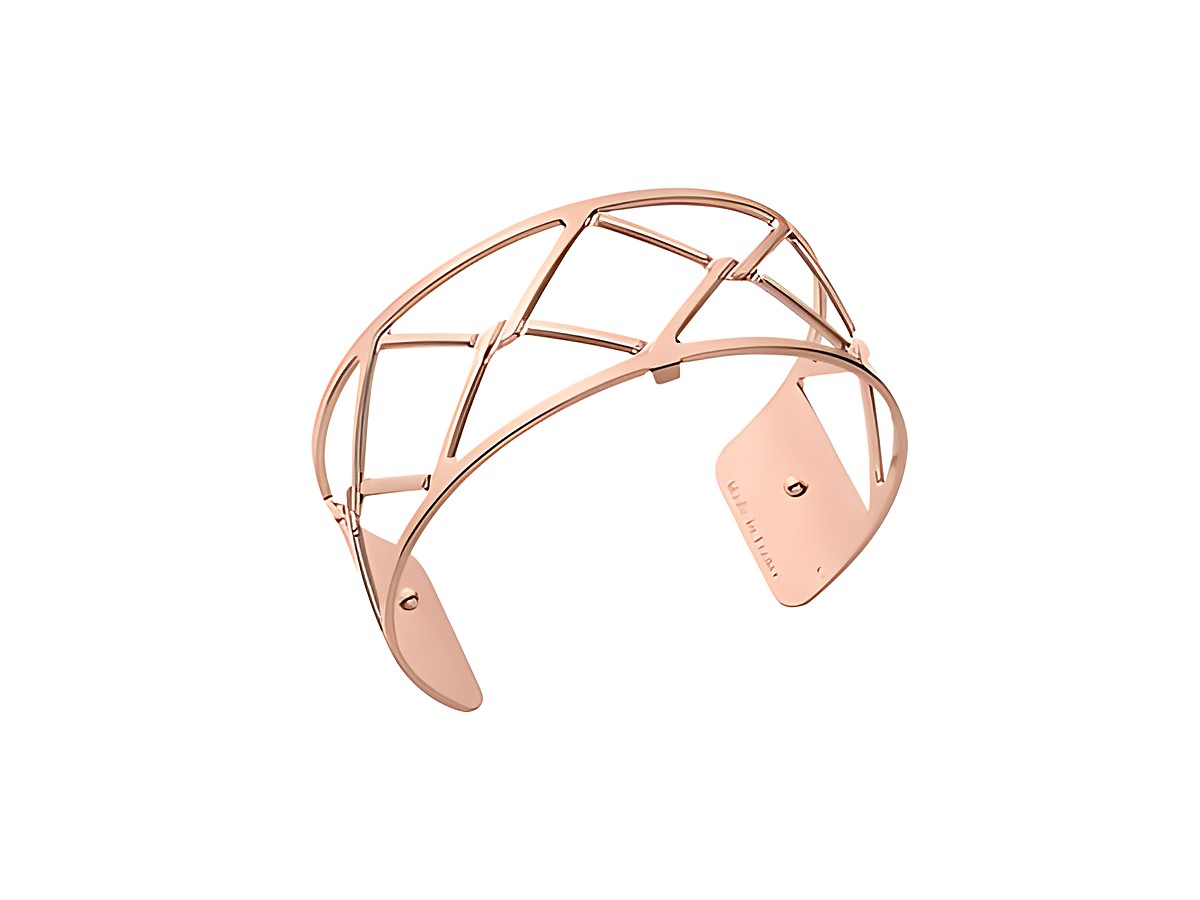Armreif von Les Georgettes in Roségold mit Cannage-Muster, 25 mm Breite, elegantes und modernes Design, ideal für jeden Anlass.