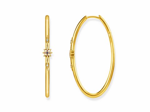 Die Thomas Sabo Creolen CR631-959-7 aus der Glam & Soul Kollektion sind filigran in Gold gehalten und verfügen über einen eleganten Schmuckstein.