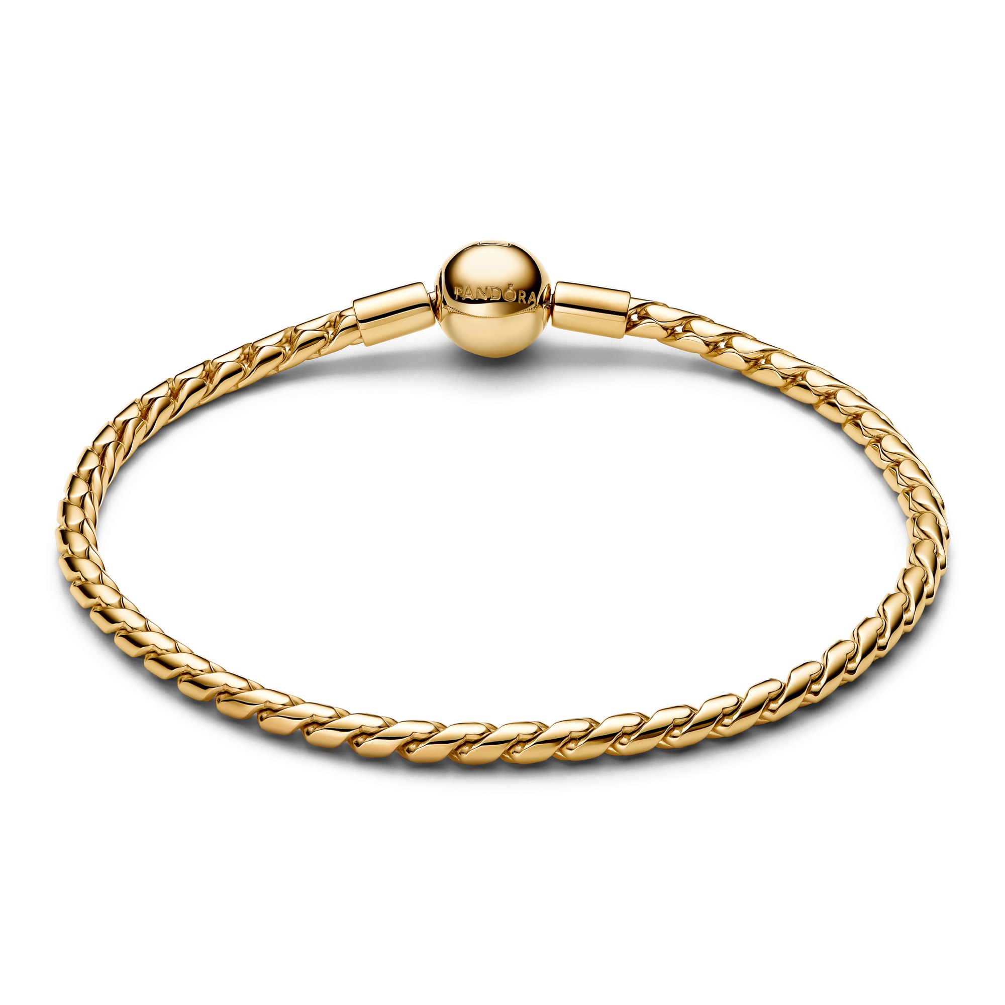 Pandora runder Verschluss Flügel-Kettenarmband - Gelbgold Vergoldung – Ansicht 2