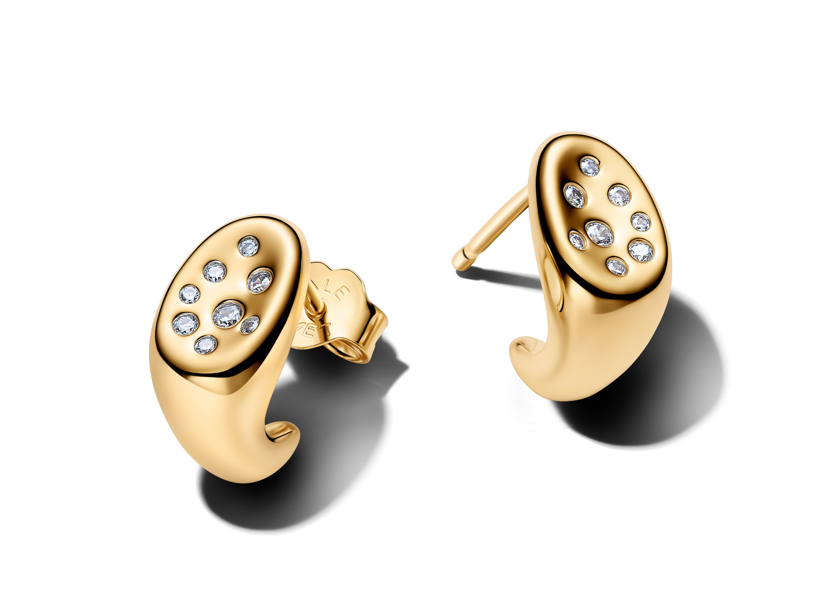 Pandora 264661C01 - Organisch geformte Ohrstecker mit Steinen Zirkonia - Gelbgold Vergoldung