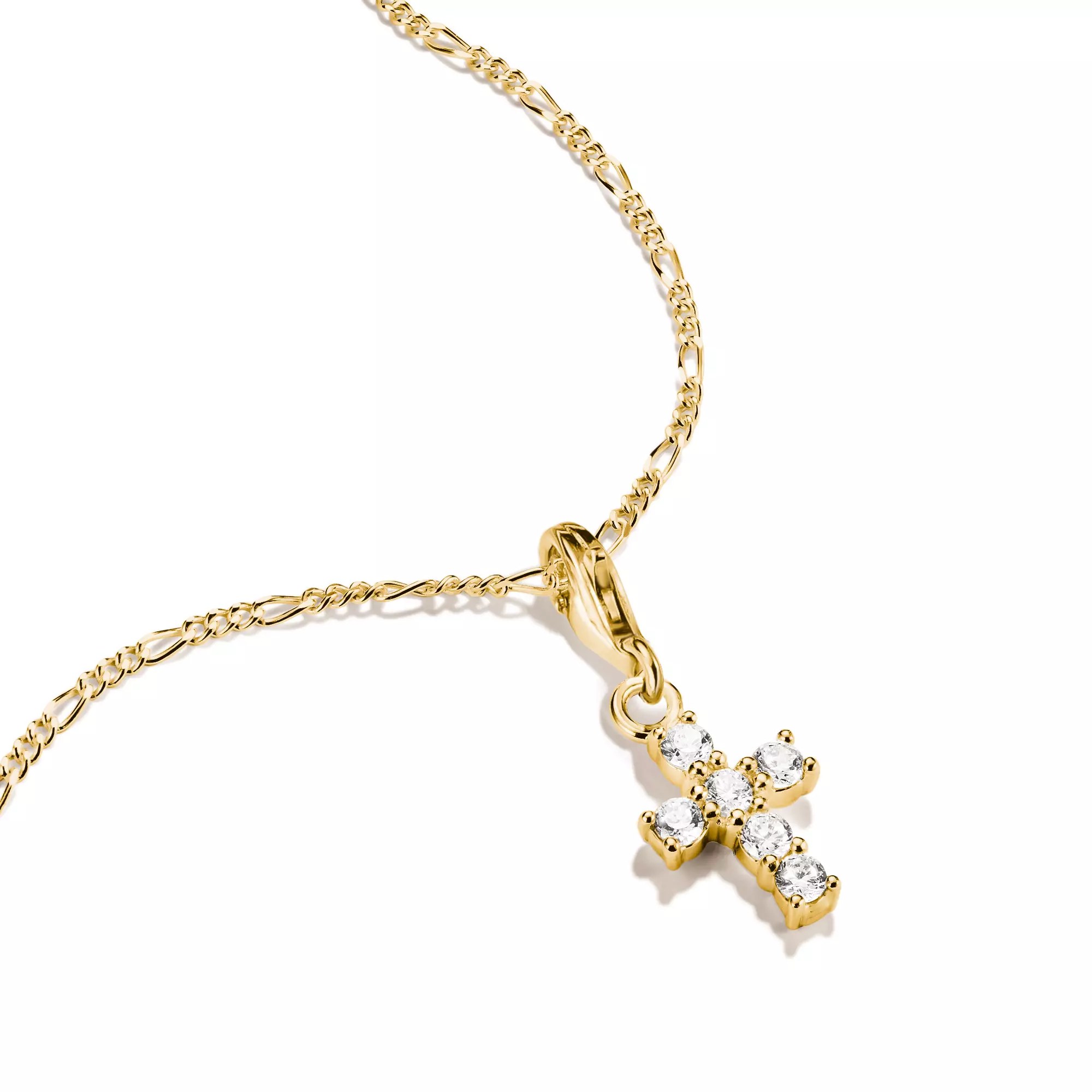 Thomas Sabo Charm Kreuz - 18k Gelbgold Vergoldung - Zirkonia – Ansicht 2