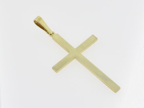 Gold Anhänger in Form eines Kreuzes aus 585 Gold, edel und klassisch, Hersteller: Juwelier Harnisch. Ideal als stilvolles Schmuckstück für jeden Anlass.