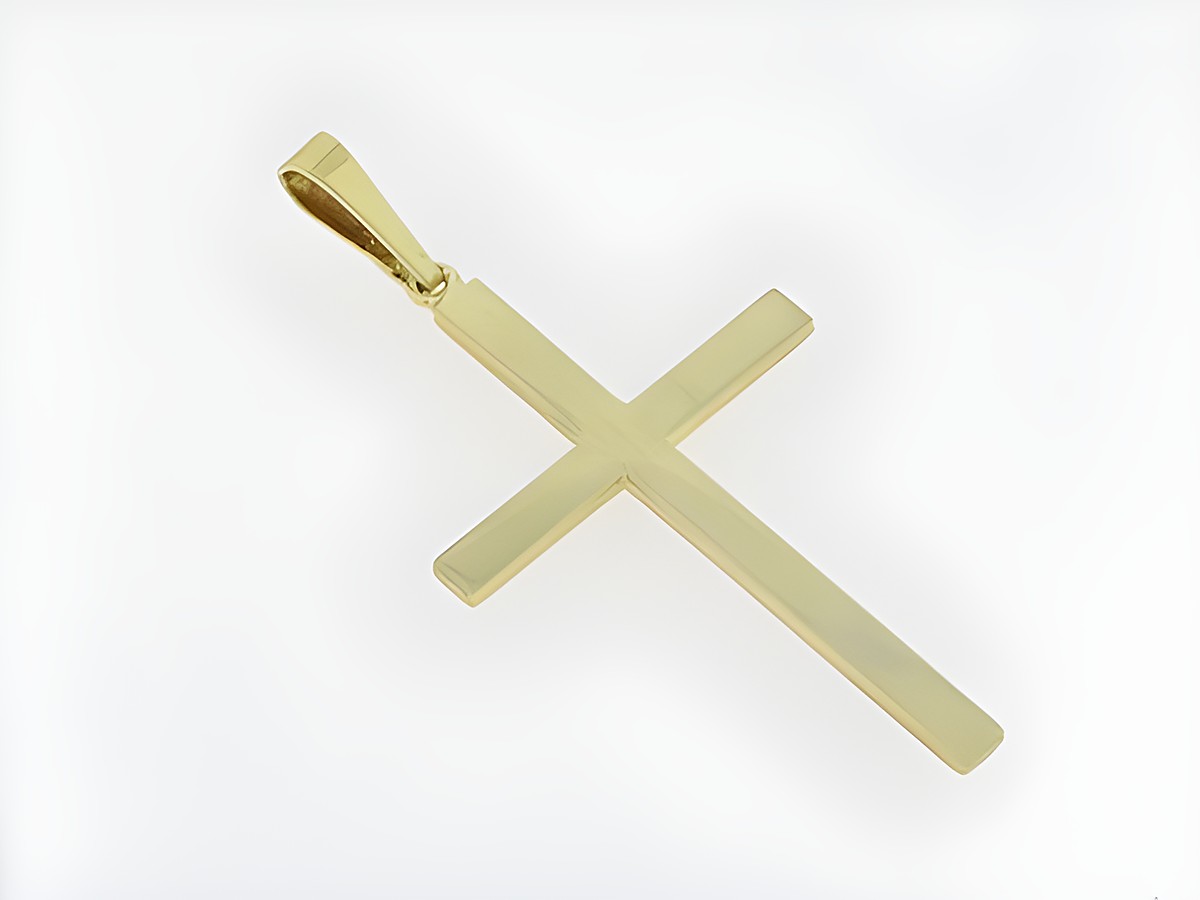 Gold Anhänger in Form eines Kreuzes aus 585 Gold, edel und klassisch, Hersteller: Juwelier Harnisch. Ideal als stilvolles Schmuckstück für jeden Anlass.
