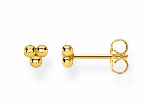 Thomas Sabo Charming Collection Ohrstecker H2140-413-39 aus Silber mit Gelbgold in kugeliger Form, elegant und modern, idealer Ohrschmuck für jeden Anlass.