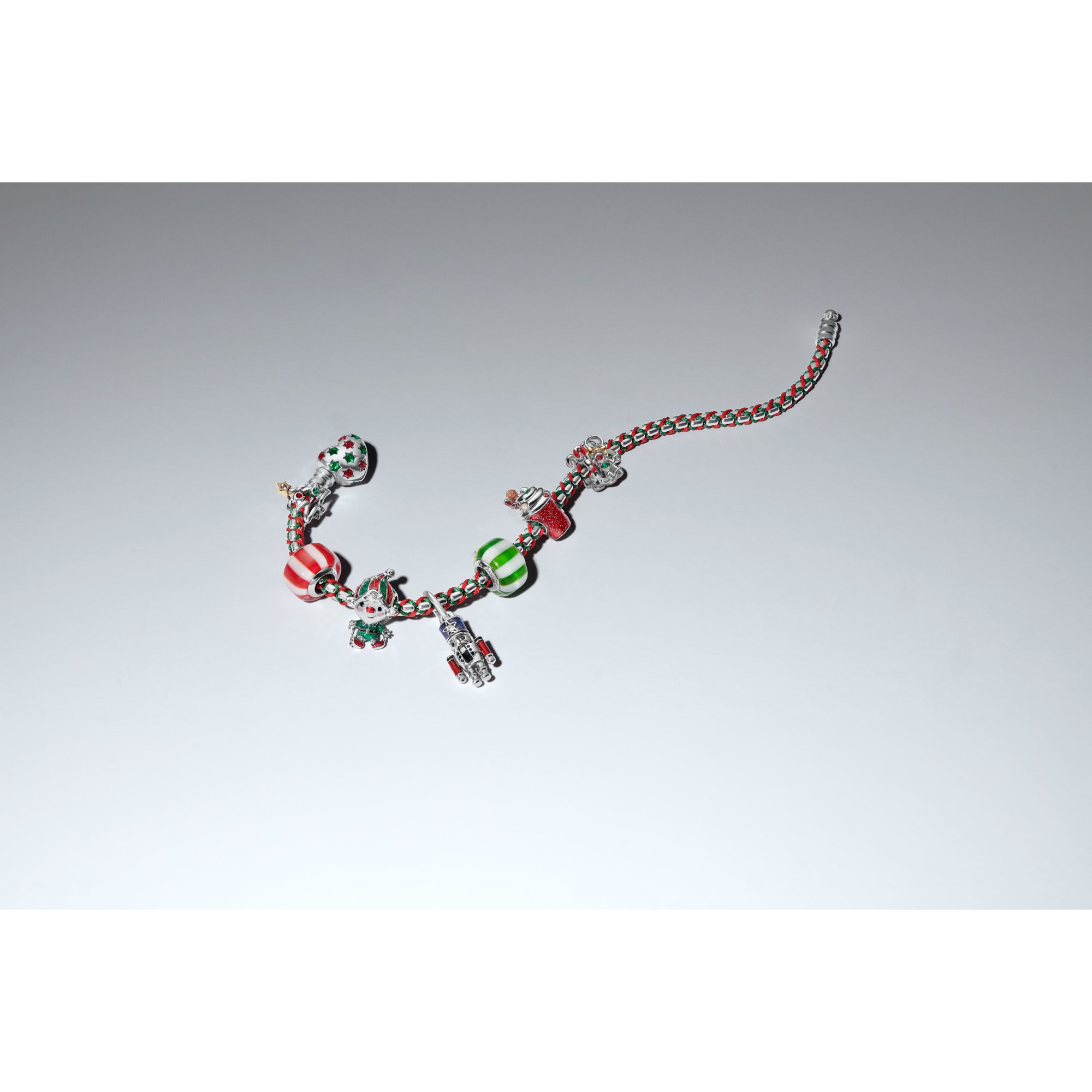 Pandora Weihnachtsbaum Charm - Sterling Silber & Gelbgold Vergoldung - Steinmix Rot – Ansicht 3