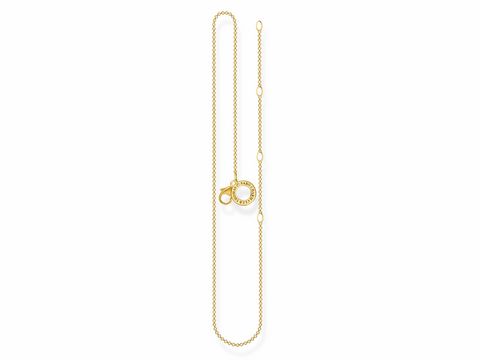 Silberne Kette von Thomas Sabo in Gelbgold, variabel in der Länge von 38 bis 45 cm, elegante und zeitlose Schmuckstück für jeden Anlass.