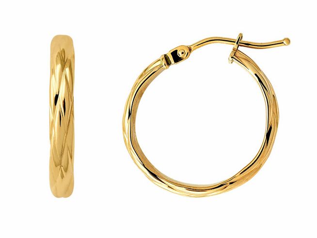 Gelbgold 585 Creolen von Xenox, poliert mit elegantem Design, erhältlich in einer klassischen Form, perfekt für jeden Anlass als Echt Gold Ohrschmuck.