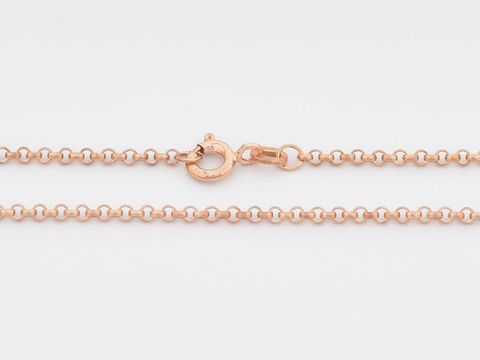 Erbskette 40 cm aus Sterling Silber rosé vergoldet, mit Gliedergröße 2 x 2 mm, Hersteller Juwelier Harnisch, elegantes Design in Roségold auf Silber.