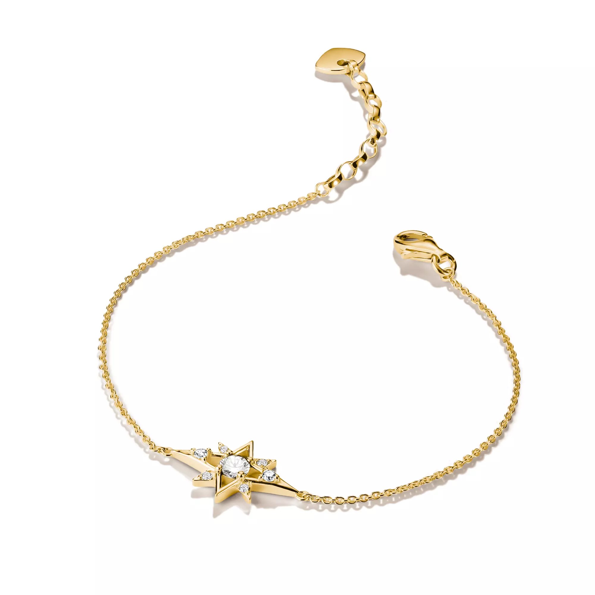 Thomas Sabo Midnight Sky - Armband Stern - 18k Gelbgold Vergoldung - Zirkonia - 19 cm – Ansicht 3