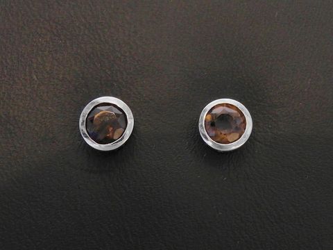 Ohrstecker aus rhodiniertem Sterlingsilber mit Rauchquarz. Elegantes Design, passend für verschiedene Anlässe, hergestellt von Juwelier Harnisch. Ideal für stilbewusste Damen.
