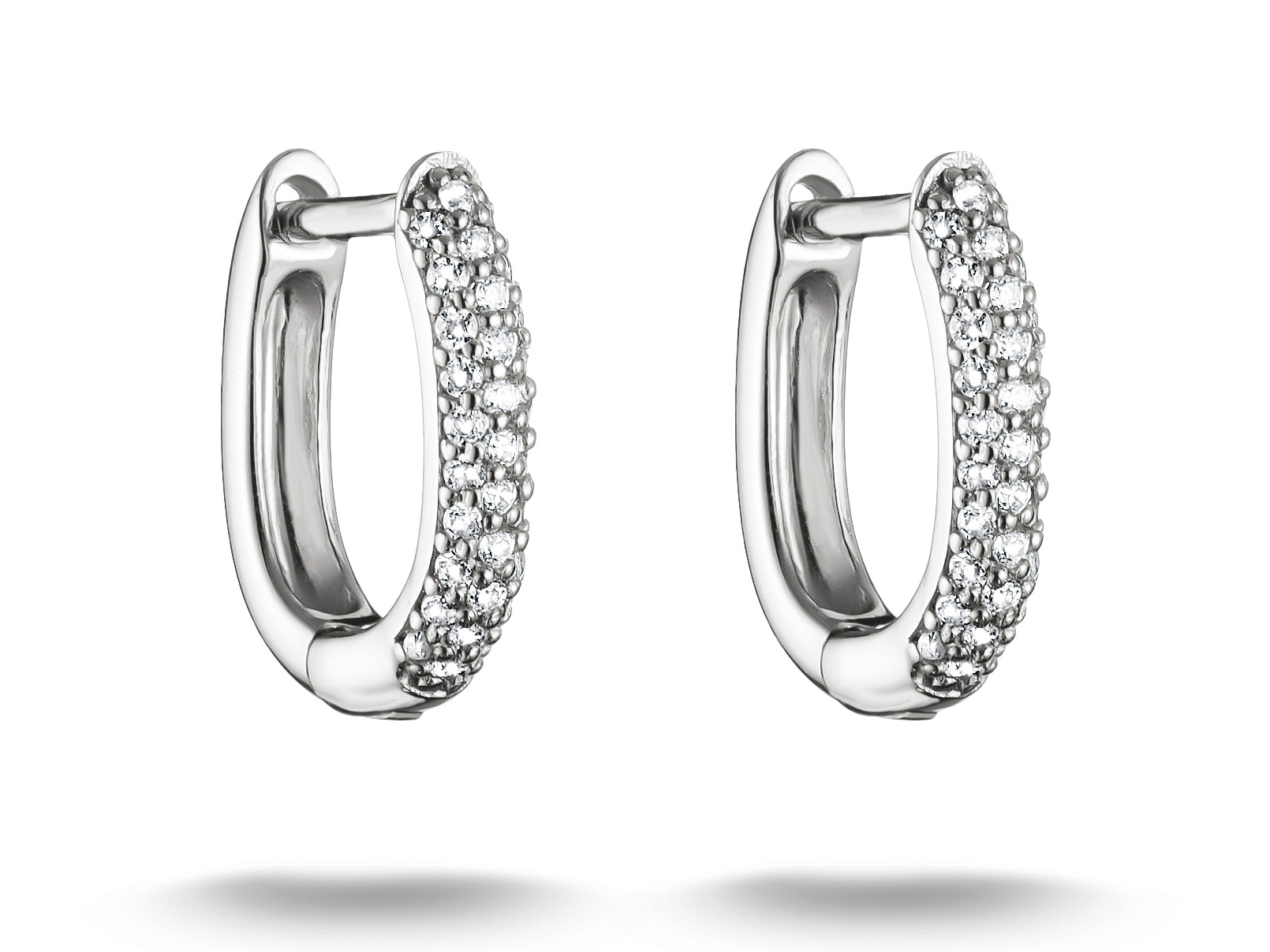 Thomas Sabo Creolen aus Silber mit weißem Zirkonia, 11,5 mm hoch, elegant gestaltet und perfekt für jeden Anlass, ideal als modisches Accessoire.