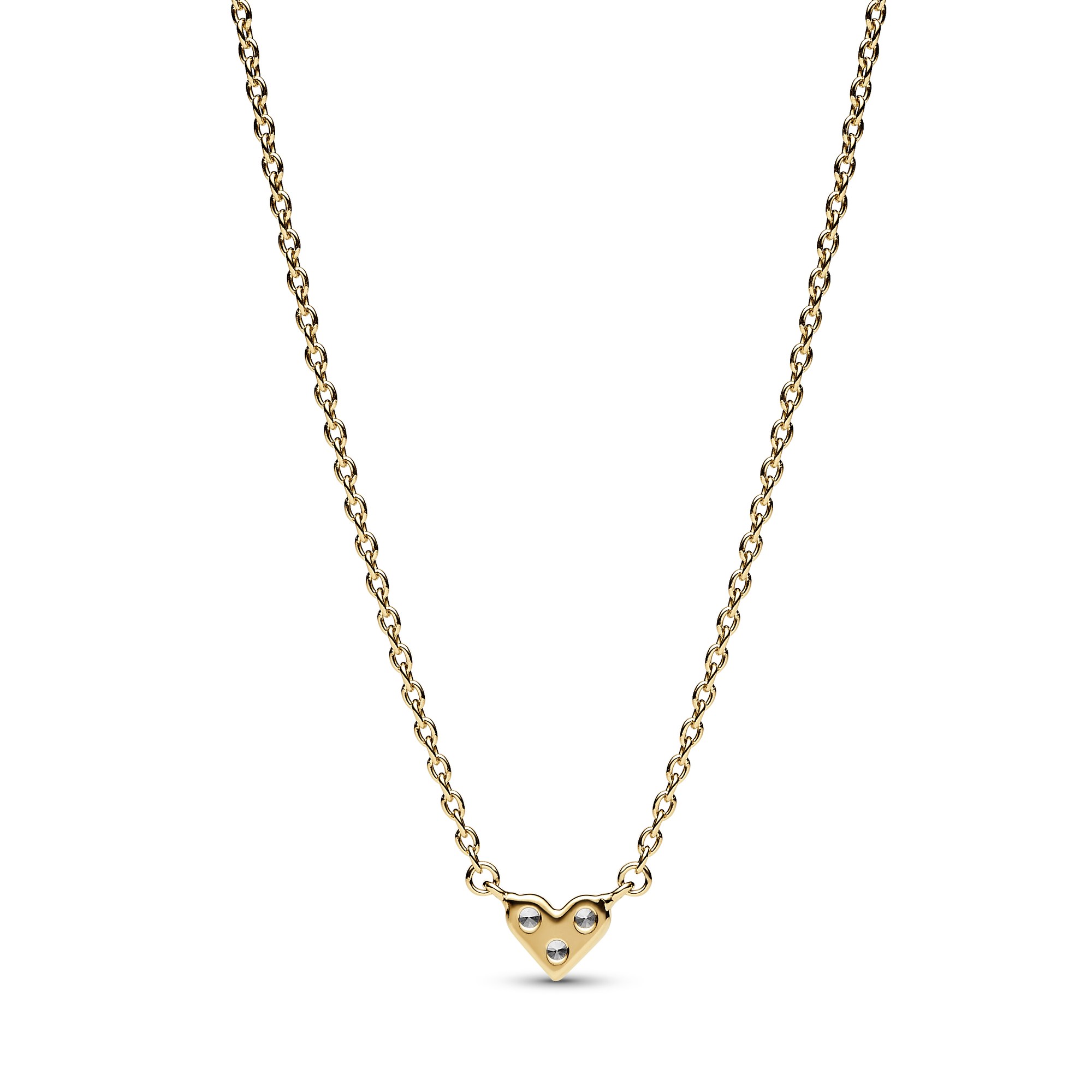 Pandora Drei Sterne Herz Collier-Halskette - Gelbgold Vergoldung - Zirkonia - 45 cm Ansicht 2 – Ansicht 2