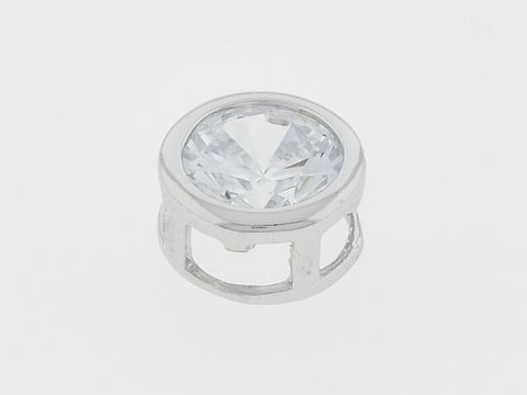 Silber Anhänger rund aus hochwertigem Silber, glamouröses Design mit klarem Zirkonia, Hersteller Juwelier Harnisch, ideal für eleganten Schmuck.
